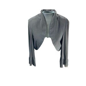 S.L. Fashions Womens Black Shrug Bolero Jacket With Fringe Sleeves Size 16